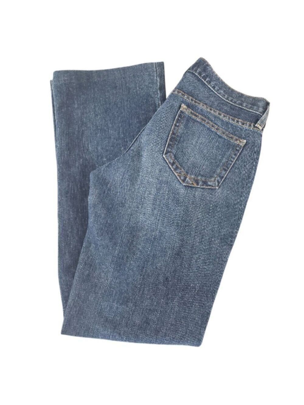 Gap Long And Lean Flare Jeans Womens Long Blue Denim Low Rise Medium Wash 2